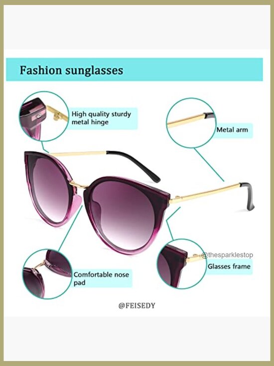 Vintage Cat Eye Sunglasses Polarized UV400 Anti Glare Oversized main image 6